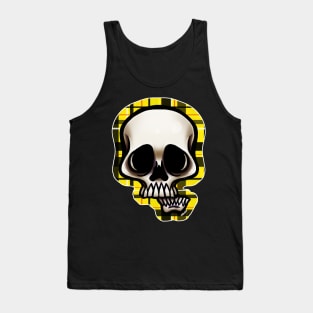 Yellow Plaid Skull Tank Top